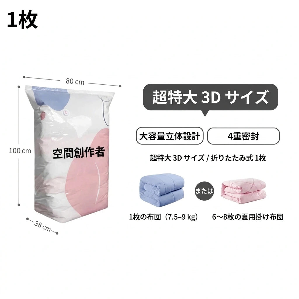 SpaceMax™｜ポンプ不要3D圧縮収納バッグ