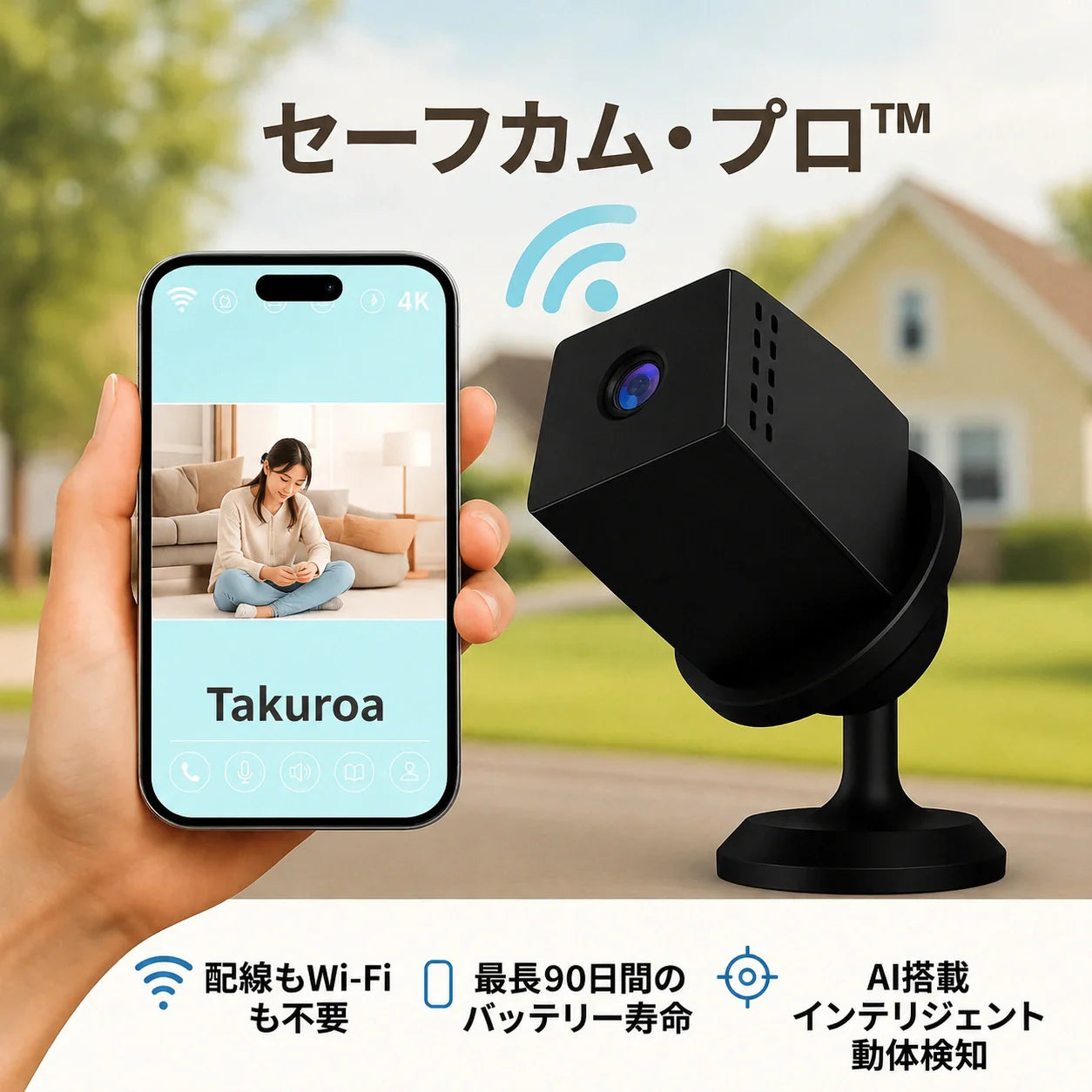 Takuroa™ SafeCam Pro｜インターネット・電源不要の防犯カメラ