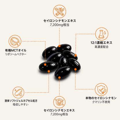 MCTオイル配合・セイロンシナモン 7,200mg相当